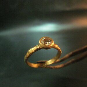 Engagement ring. 14K Yellow gold ring with 0.25ct' Diamond. very unique ring.